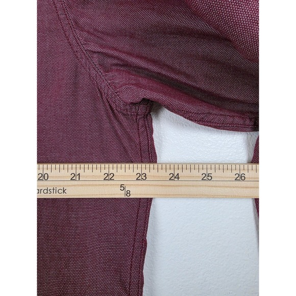 Rock & Republic Shirt Mens XL Burgundy Long Sleeve Button Up Two Zipper Pockets - Picture 5 of 12
